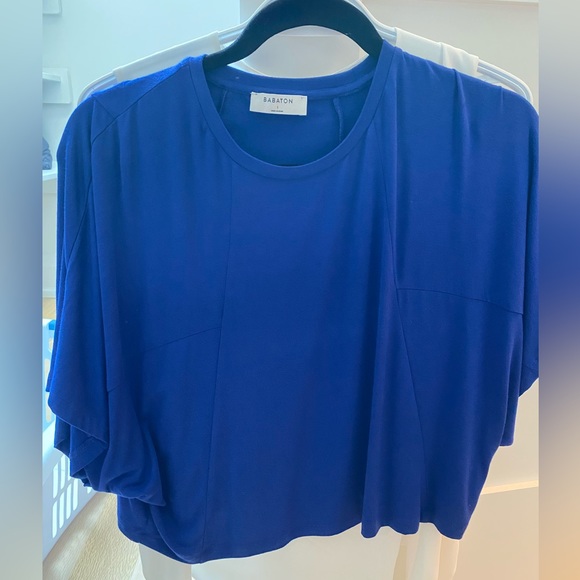 Blue cropped Babaton shirt - NWOT. Size 1 - Picture 1 of 3